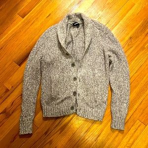 Express Mens Grey cable knit cardigan size XS
